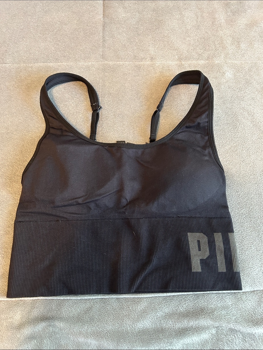 Victoria Secret PINK black sports bra crop